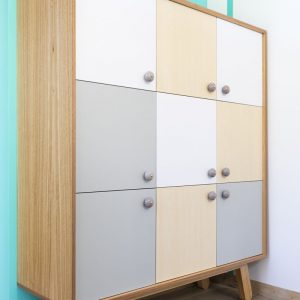 Cajonera, mueble de entrada de varios colores